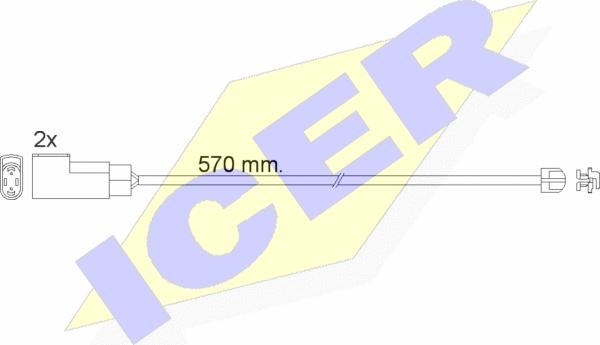 Icer 610463 E C - Contatto segnalazione, Usura past. freno / mat. d'attrito autozon.pro