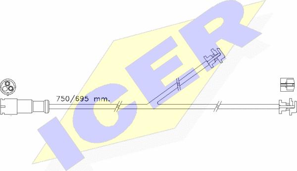 Icer 610435 E C - Contatto segnalazione, Usura past. freno / mat. d'attrito autozon.pro