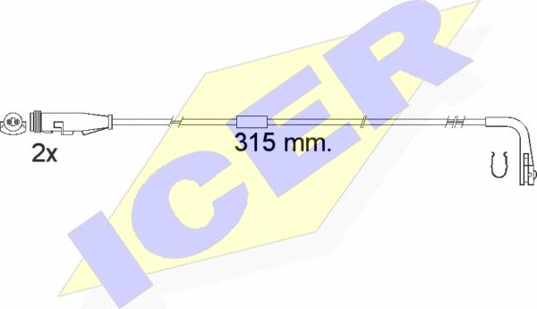 Icer 610549 E C - Contatto segnalazione, Usura past. freno / mat. d'attrito autozon.pro