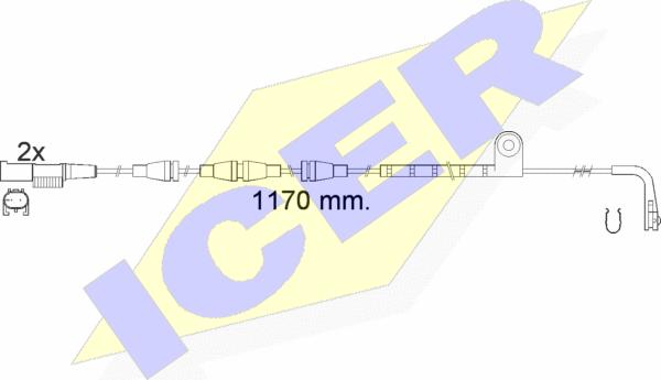 Icer 610550 E C - Contatto segnalazione, Usura past. freno / mat. d'attrito autozon.pro