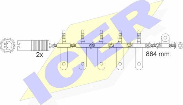 Icer 610500 E C - Contatto segnalazione, Usura past. freno / mat. d'attrito autozon.pro