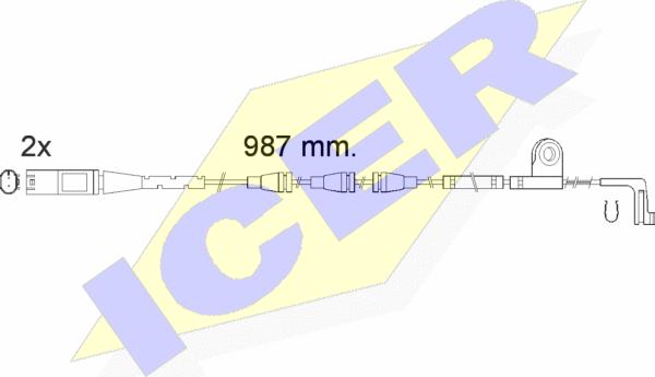 Icer 610571 E C - Contatto segnalazione, Usura past. freno / mat. d'attrito autozon.pro