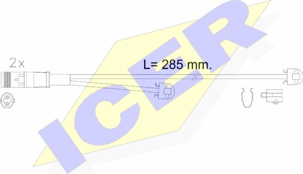 Icer 610614 E C - Contatto segnalazione, Usura past. freno / mat. d'attrito autozon.pro