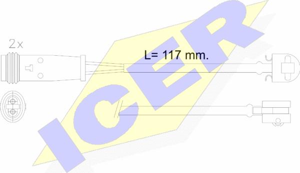 Icer 610612 E C - Contatto segnalazione, Usura past. freno / mat. d'attrito autozon.pro