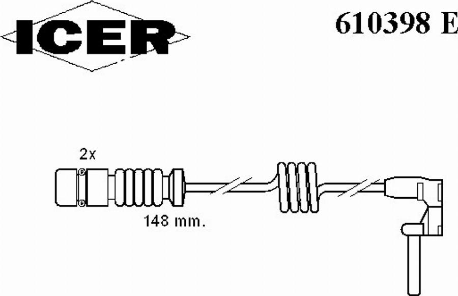 Icer 610398E - Contatto segnalazione, Usura past. freno / mat. d'attrito autozon.pro