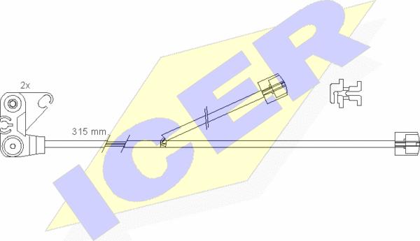 Icer 610300 E C - Contatto segnalazione, Usura past. freno / mat. d'attrito autozon.pro