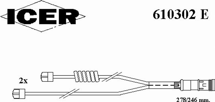 Icer 610302E - Contatto segnalazione, Usura past. freno / mat. d'attrito autozon.pro