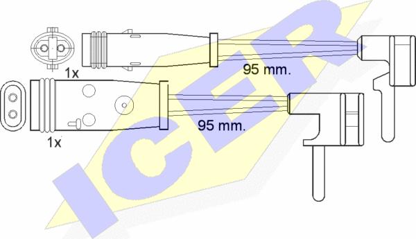 Icer 610333 E C - Contatto segnalazione, Usura past. freno / mat. d'attrito autozon.pro