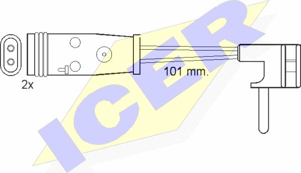 Icer 610332 E C - Contatto segnalazione, Usura past. freno / mat. d'attrito autozon.pro