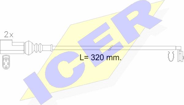 Icer 610223 E C - Contatto segnalazione, Usura past. freno / mat. d'attrito autozon.pro