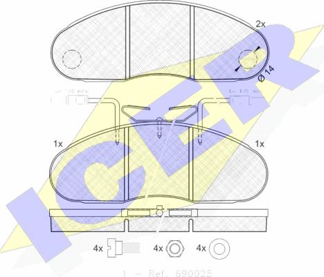 Icer 140994 - Kit pastiglie freno, Freno a disco autozon.pro