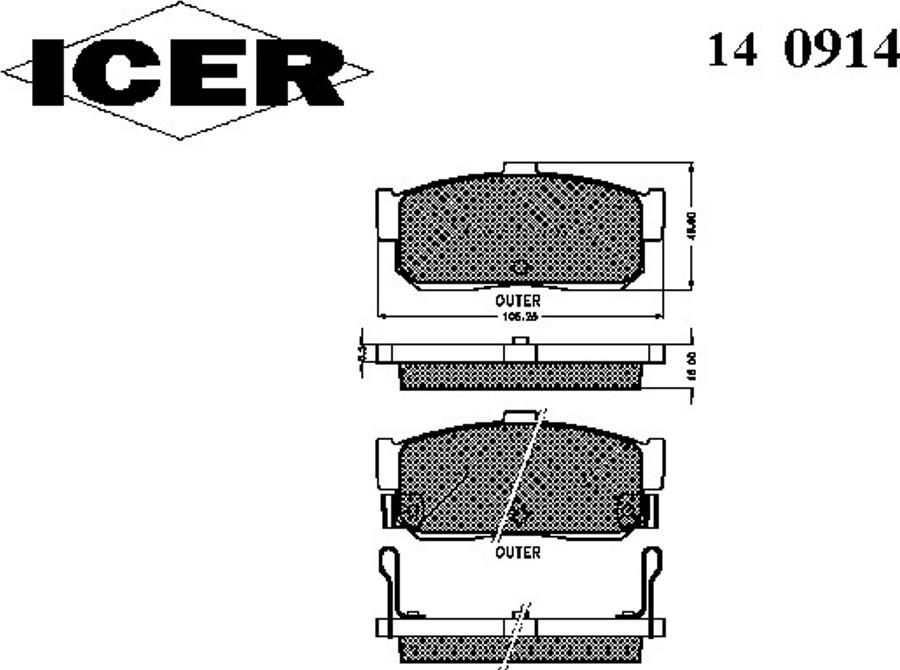 Icer 140914 - Kit pastiglie freno, Freno a disco autozon.pro