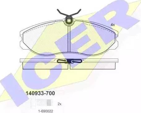 Icer 140933 - Kit pastiglie freno, Freno a disco autozon.pro