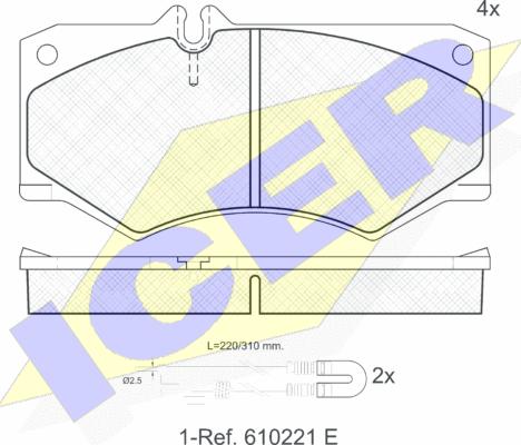 Icer 140405-113 - Kit pastiglie freno, Freno a disco autozon.pro