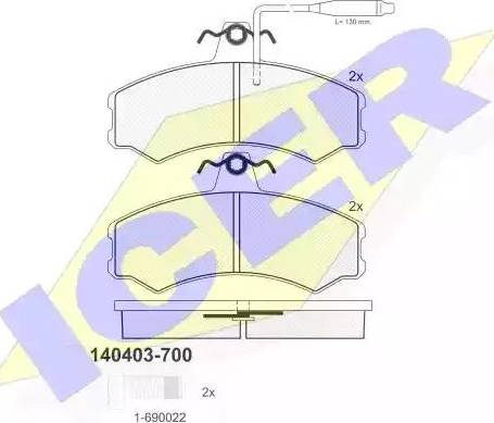 Icer 140403 - Kit pastiglie freno, Freno a disco autozon.pro