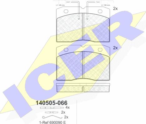 Icer 140505 - Kit pastiglie freno, Freno a disco autozon.pro