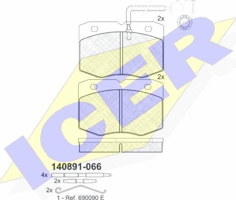 Icer 140891 - Kit pastiglie freno, Freno a disco autozon.pro