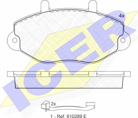 Icer 140897-203 - Kit pastiglie freno, Freno a disco autozon.pro