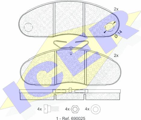 Icer 140834 - Kit pastiglie freno, Freno a disco autozon.pro