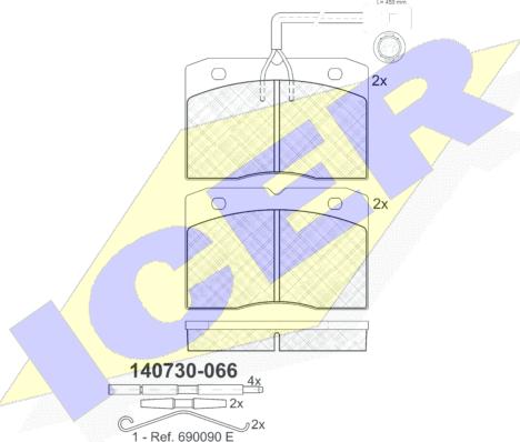 Icer 140730-066 - Kit pastiglie freno, Freno a disco autozon.pro