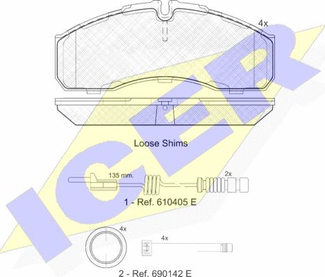 Icer 141499-203 - Kit pastiglie freno, Freno a disco autozon.pro