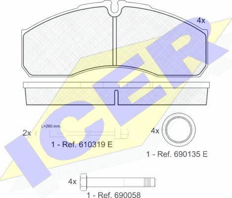 Icer 141499 - Kit pastiglie freno, Freno a disco autozon.pro