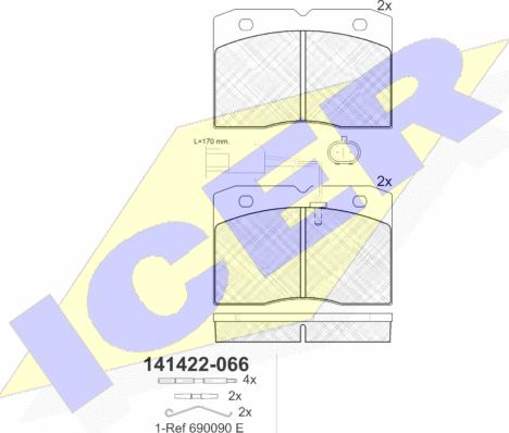 Icer 141422 - Kit pastiglie freno, Freno a disco autozon.pro