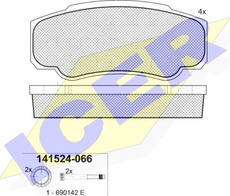 Icer 141524 - Kit pastiglie freno, Freno a disco autozon.pro