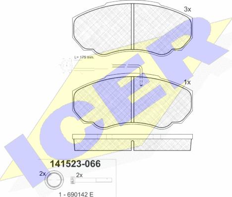 Icer 141523 - Kit pastiglie freno, Freno a disco autozon.pro