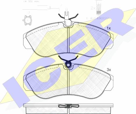 Icer 141054-203 - Kit pastiglie freno, Freno a disco autozon.pro