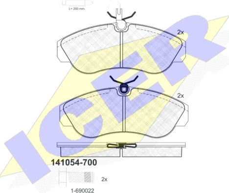 Icer 141054-700 - Kit pastiglie freno, Freno a disco autozon.pro