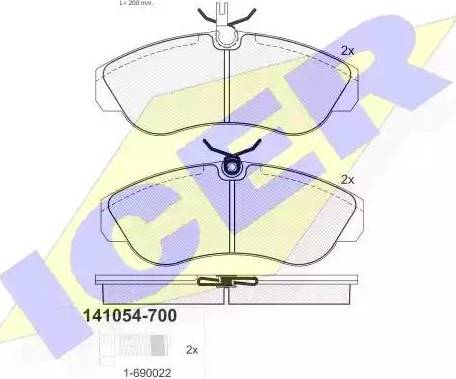 Icer 141054 - Kit pastiglie freno, Freno a disco autozon.pro