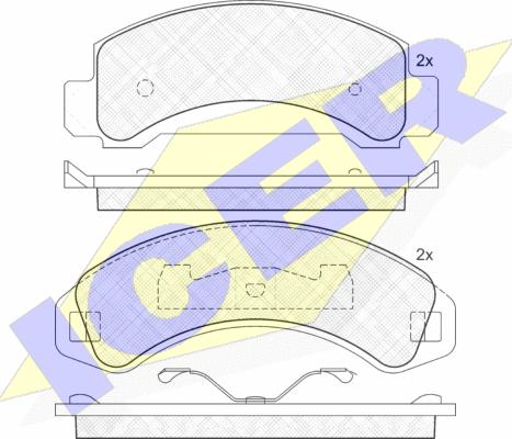 Icer 141055 - Kit pastiglie freno, Freno a disco autozon.pro