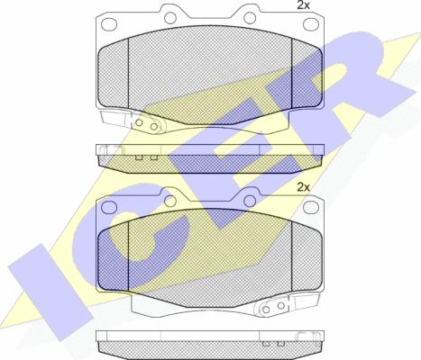 Icer 141007-208 - Kit pastiglie freno, Freno a disco autozon.pro