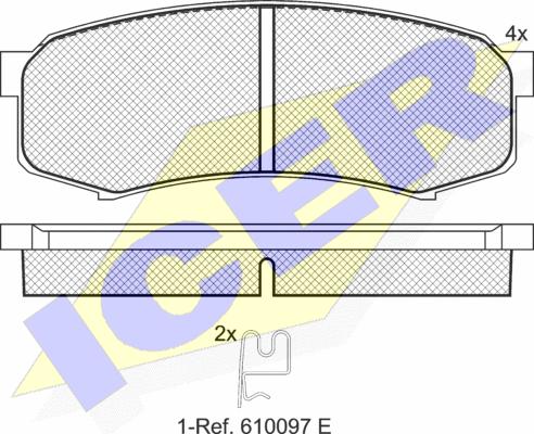 Icer 141027 - Kit pastiglie freno, Freno a disco autozon.pro