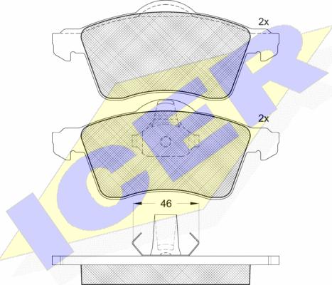 Icer 141166 - Kit pastiglie freno, Freno a disco autozon.pro