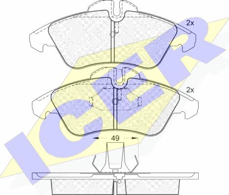 Icer 141104-046 - Kit pastiglie freno, Freno a disco autozon.pro