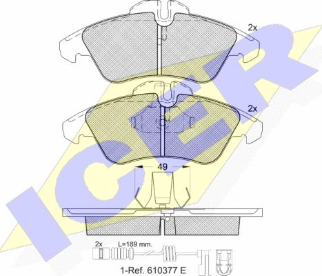 Icer 141104-203 - Kit pastiglie freno, Freno a disco autozon.pro