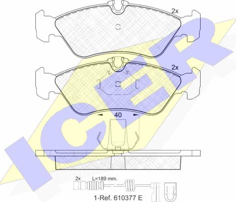 Icer 141103-203 - Kit pastiglie freno, Freno a disco autozon.pro