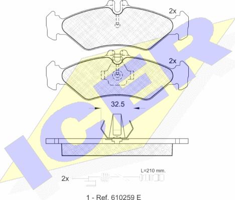 Icer 141102 - Kit pastiglie freno, Freno a disco autozon.pro