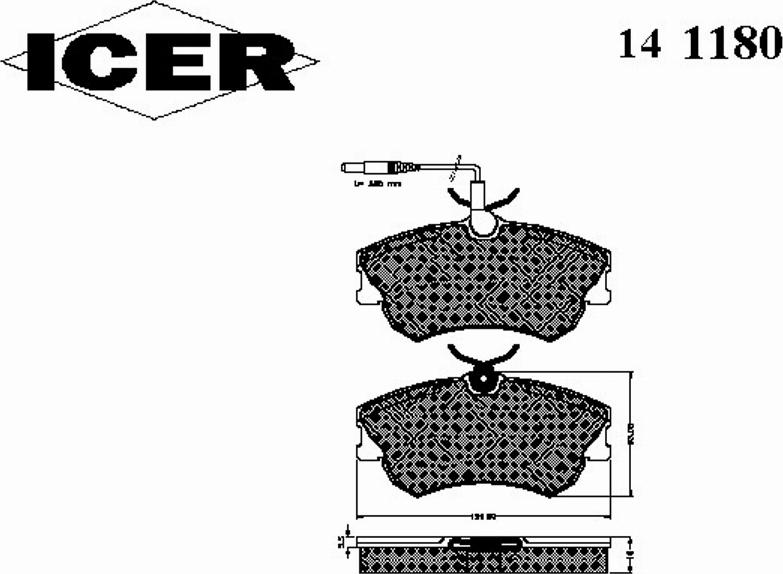 Icer 141180 - Kit pastiglie freno, Freno a disco autozon.pro