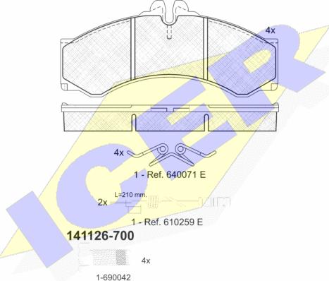 Icer 141126-700 - Kit pastiglie freno, Freno a disco autozon.pro