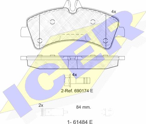 Icer 141849-203 - Kit pastiglie freno, Freno a disco autozon.pro