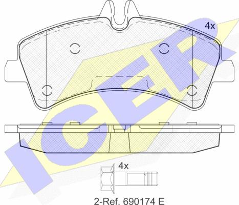 Icer 141849 - Kit pastiglie freno, Freno a disco autozon.pro