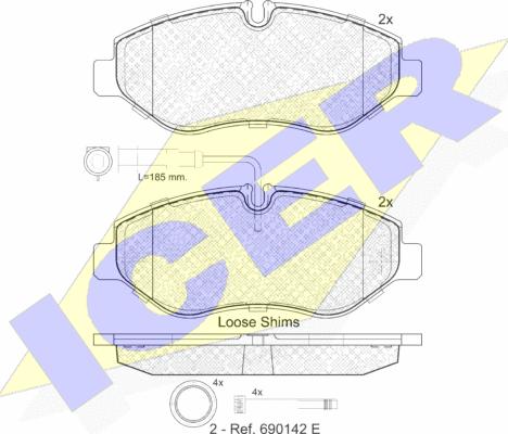 Icer 141846 - Kit pastiglie freno, Freno a disco autozon.pro