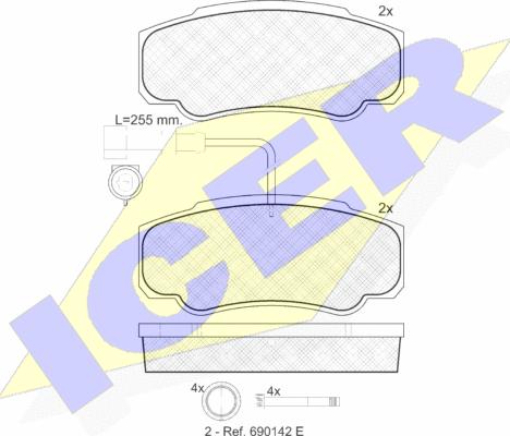 Icer 141847 - Kit pastiglie freno, Freno a disco autozon.pro