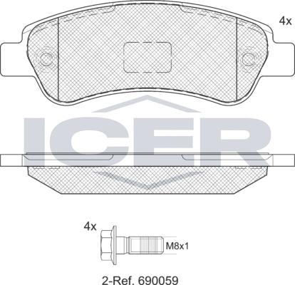 Icer 141804LM - Kit pastiglie freno, Freno a disco autozon.pro