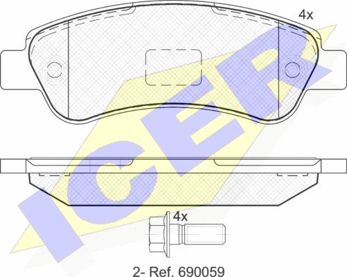 Icer 141804 - Kit pastiglie freno, Freno a disco autozon.pro