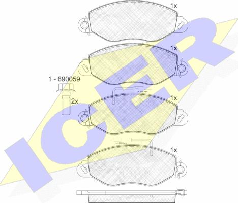 Icer 141808 - Kit pastiglie freno, Freno a disco autozon.pro