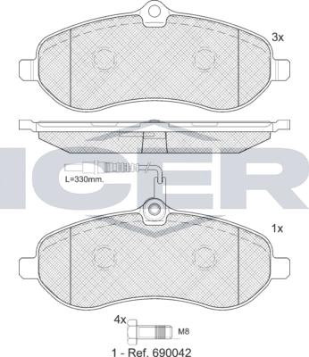 Icer 141802LM - Kit pastiglie freno, Freno a disco autozon.pro